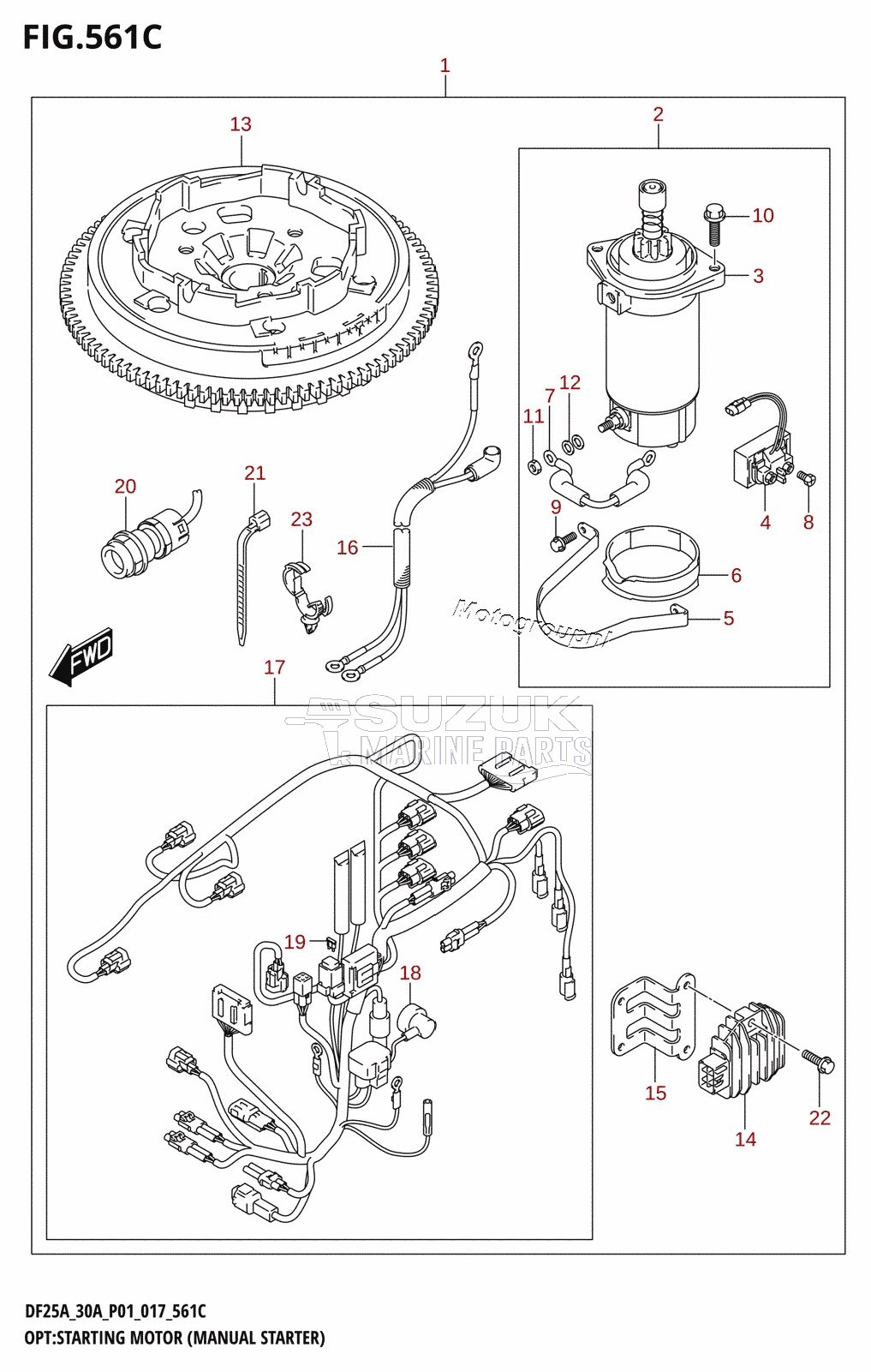 OPT:STARTING MOTOR (MANUAL STARTER) (DF30AQ:P01:M-STARTER)