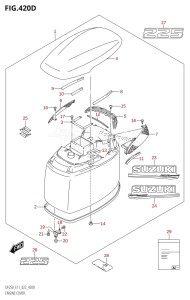 DF250Z From 25003Z-040001 (E40)  2020 drawing ENGINE COVER ((DF225T,DF225Z):020)