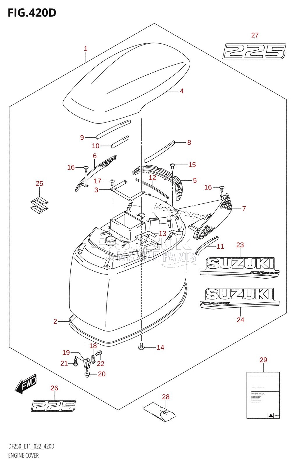 ENGINE COVER ((DF225T,DF225Z):020)