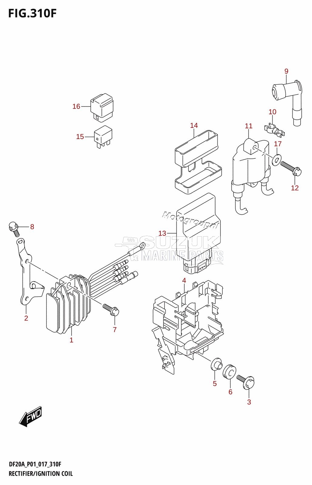 RECTIFIER /​ IGNITION COIL (DF15AT:P01)