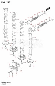 DF300B From 30003F-040001 (E11)  2020 drawing CAMSHAFT (DF300B:(020,021))