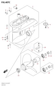 06002F-040001 (2020) 60hp E01 E40-Gen. Export 1 - Costa Rica (DF60A  DF60AQH  DF60ATH) DF60A drawing GEAR CASE (DF60A:E01)