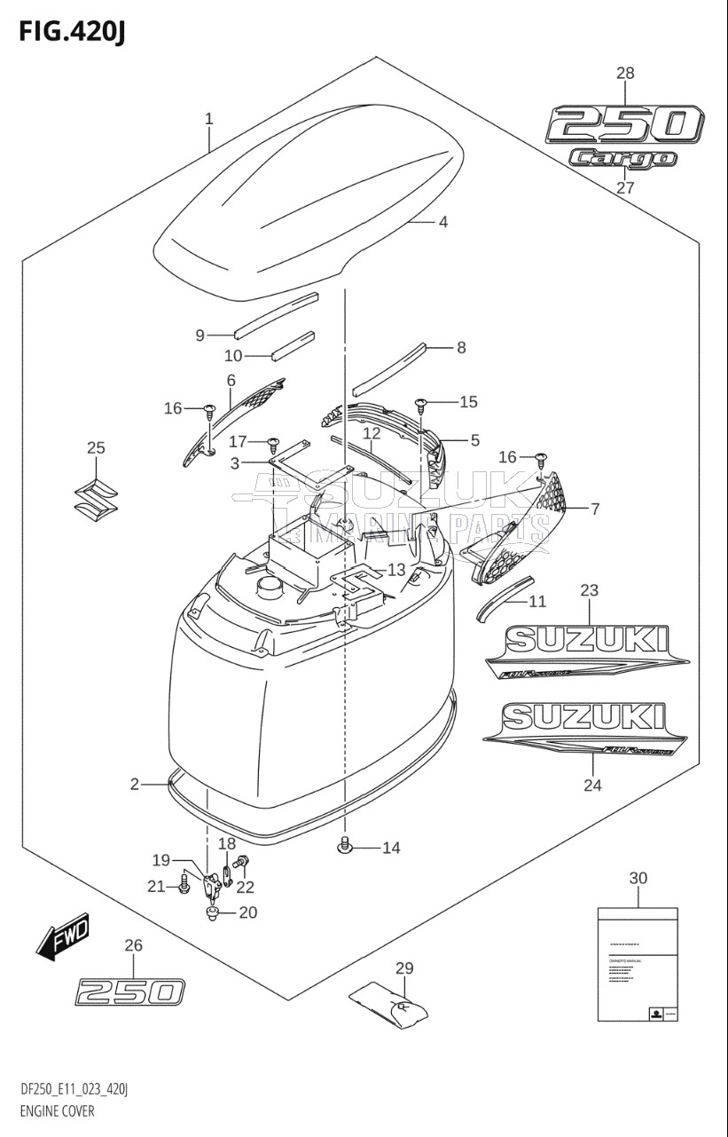 ENGINE COVER ((DF250T,DF250Z):(022,023))