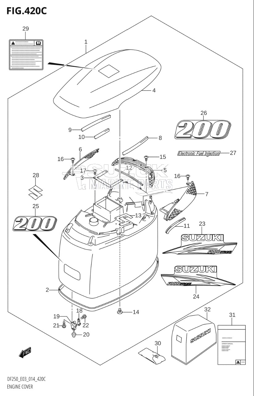 ENGINE COVER (DF200Z:E03)