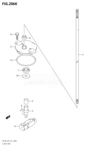 25003Z-210001 (2012) 250hp E01 E40-Gen. Export 1 - Costa Rica (DF250Z) DF250Z drawing CLUTCH ROD (DF250T:E40)