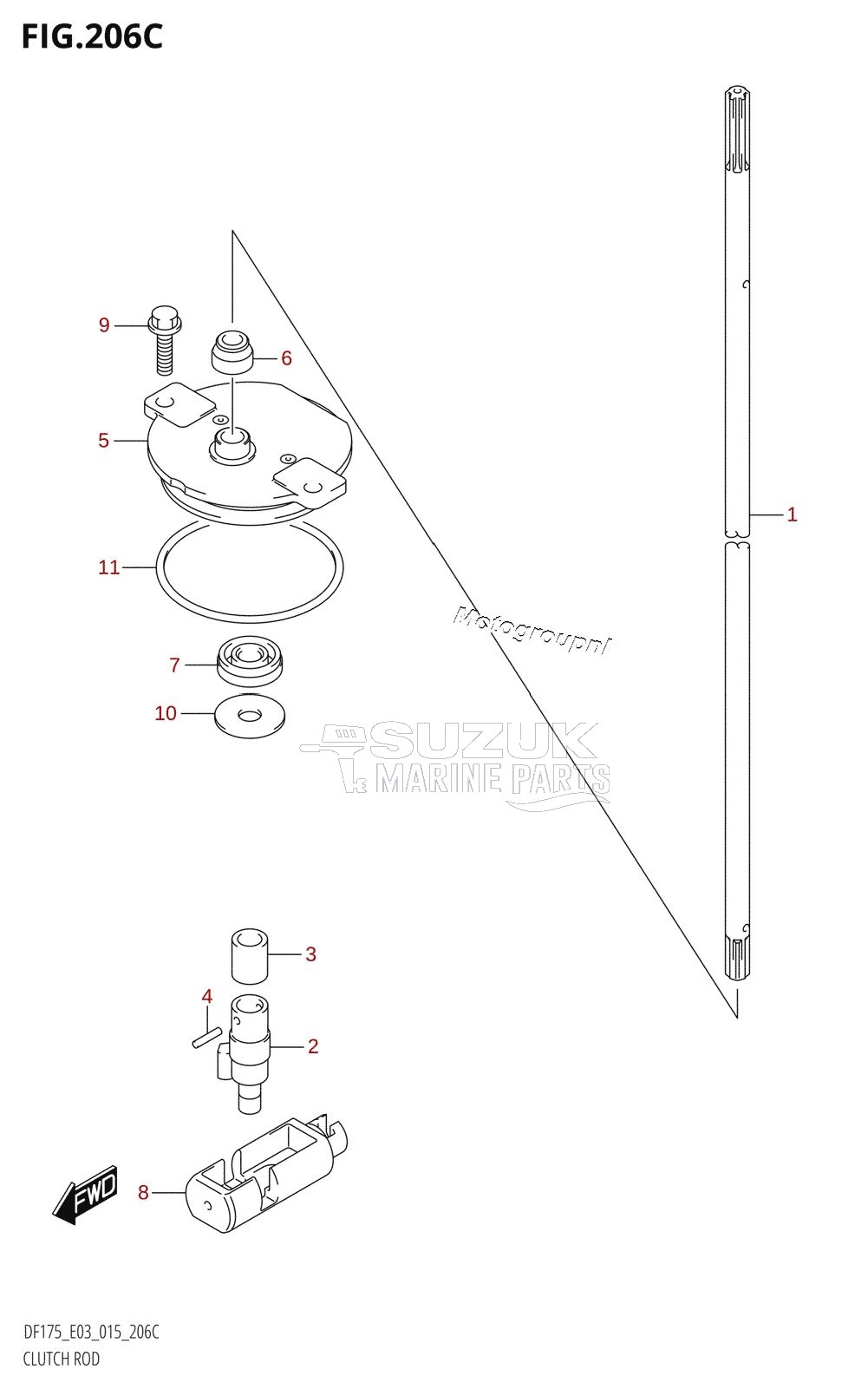 CLUTCH ROD (DF150Z:E03)