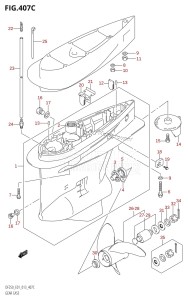 DF225Z From 22503Z-310001 (E01 E40)  2013 drawing GEAR CASE (DF200Z:E01)