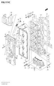 17502Z-410001 (2014) 175hp E01 E40-Gen. Export 1 - Costa Rica (DF175Z    DF175ZG) DF175Z drawing CYLINDER HEAD (DF150TG:E01)