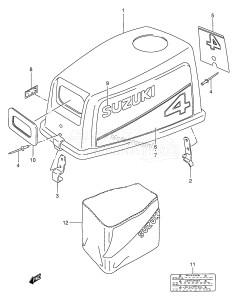 DT4 From 00402-130001 ()  2000 drawing ENGINE COVER (DT4 /​ MODEL 88~93)