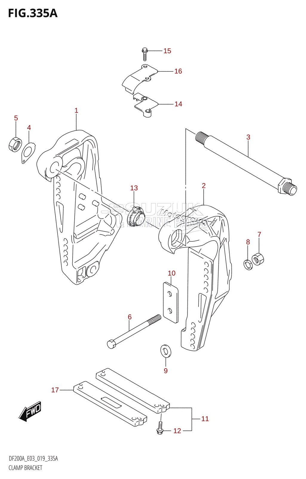 CLAMP BRACKET (DF200AT,DF200AZ,DF175AT)