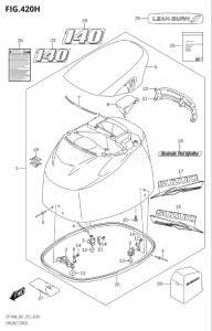 14003Z-510001 (2005) 140hp E01 E40-Gen. Export 1 - Costa Rica (DF140AZ) DF140AZ drawing ENGINE COVER (DF140AZ:E01)