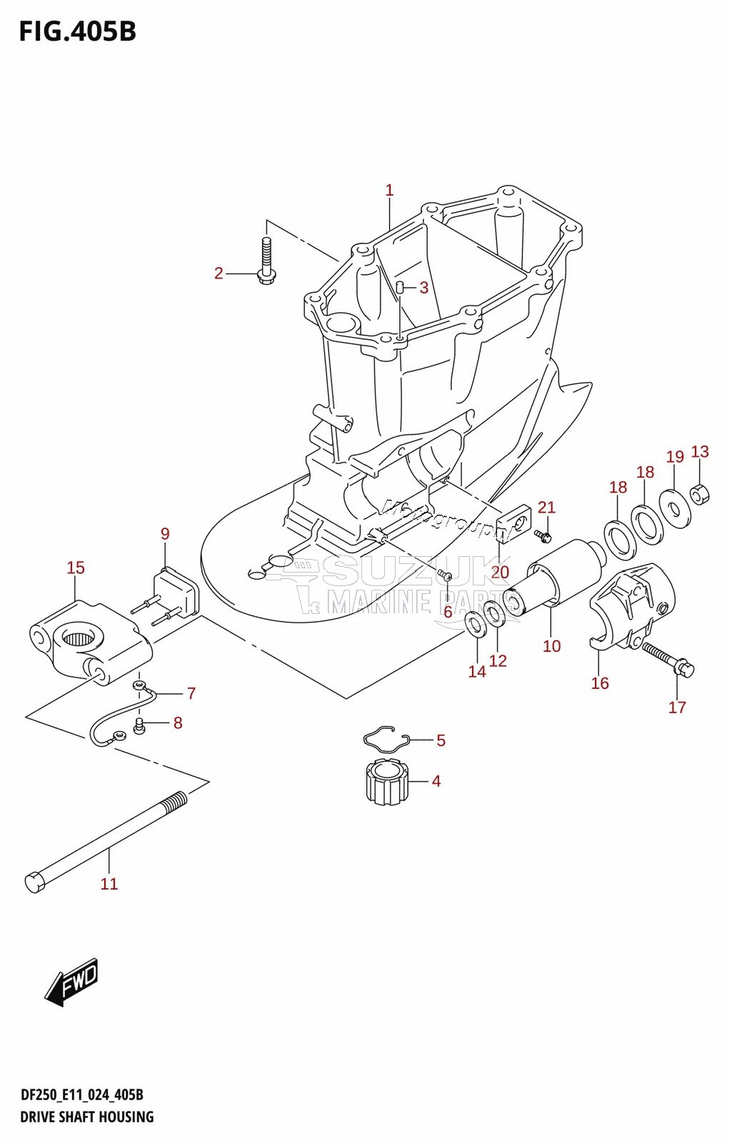 DRIVE SHAFT HOUSING ((DF200T,DF200Z,DF225T,DF225Z,DF250T,DF250Z):X-TRANSOM)