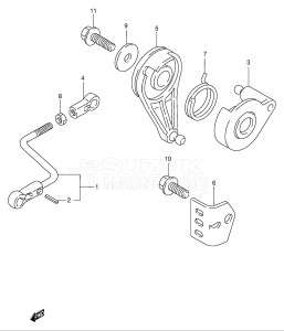 00991 F-751001- (1997) 9.9hp - (DF9.9(A,AR)S V) DF9.9(A,A)S V drawing THROTTLE