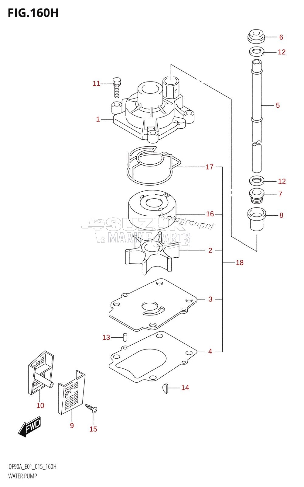 WATER PUMP (DF90A:E40)