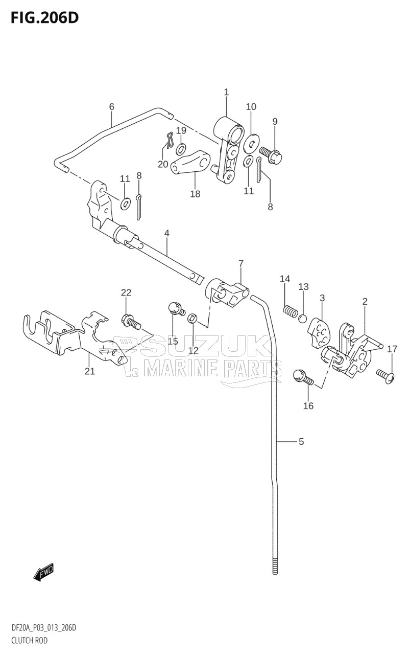 CLUTCH ROD (DF15AR:P03)