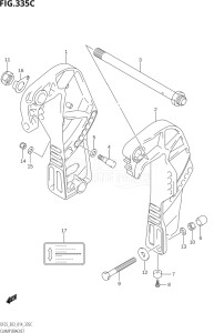 02503F-410001 (2014) 25hp E03-USA (DF25  DF25A    DF25AT    DF25ATH    DF25Q  DF25R) DF25 drawing CLAMP BRACKET (DF25Q:E03)