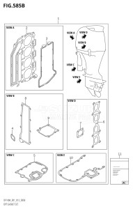 11503F-310001 (2013) 115hp E01 E40-Gen. Export 1 - Costa Rica (DF115AT) DF115A drawing OPT:GASKET SET (DF140AT:E40)