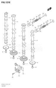 25003Z-340001 (2023) 250hp E11 E40-Gen. Export 1-and 2 (DF250Z) DF250Z drawing CAMSHAFT ((DF250T,DF250Z):(020,021))