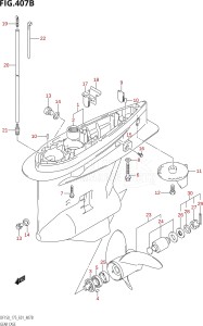 15002Z-010001 (2010) 150hp E01-Gen. Export 1 (DF150ZK10) DF150Z drawing GEAR CASE (DF150Z,DF175Z)