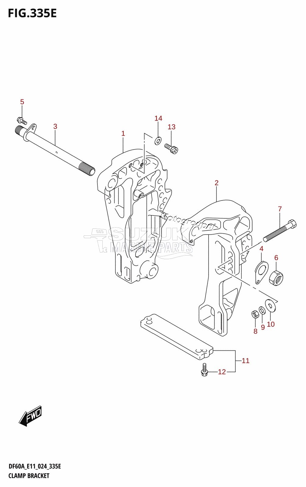 CLAMP BRACKET (DF40AST,DF60A,DF60ATH)