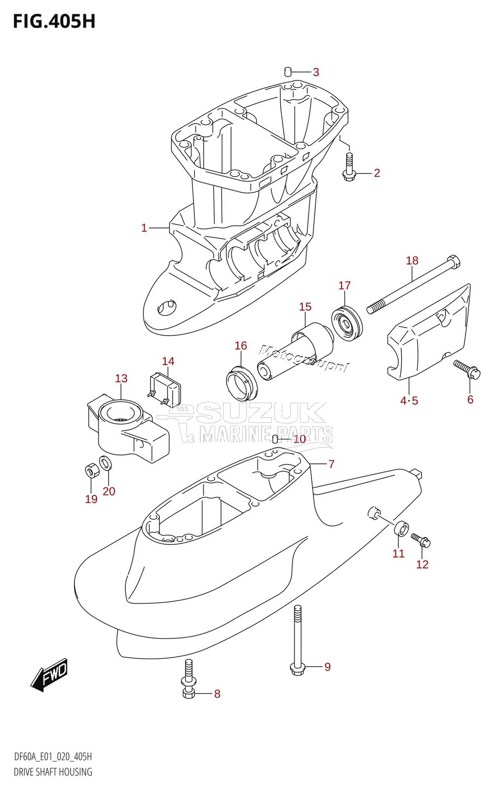 DRIVE SHAFT HOUSING (DF50AVTH:E01)