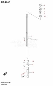 DF40A From 04003F-810001 (E01)  2018 drawing CLUTCH ROD (DF60ATH:E01,DF60ATH:E40)