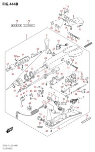 05003F-040001 (2020) 50hp E01-Gen. Export 1 (DF50A  DF50ATH) DF50A drawing TILLER HANDLE (DF40ATH,DF50ATH)