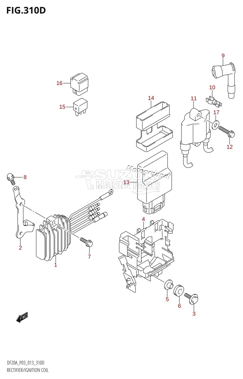 RECTIFIER /​ IGNITION COIL (DF15AR:P03)