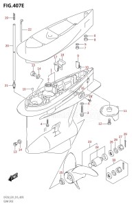 DF250Z From 25003Z-510001 (E01 E40)  2015 drawing GEAR CASE (DF225T:E01)