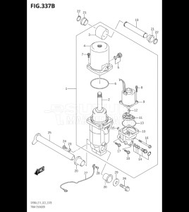 09003F-140001 (2021) 90hp E11 E40-Gen. Export 1-and 2 (DF90ATH    DF90AWQH  DF90AWQH   DF90AWQH    DF90AWQH) DF90A drawing TRIM CYLINDER (022,023)