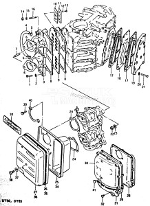 DT50M From 5002-100001 ()  1988 drawing INLET CASE /​ EXHAUST COVER