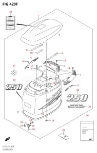 DF250 From 25001F-980001 (E01 E40)  2009 drawing ENGINE COVER ((DF250T,DF250Z):(K10,011))