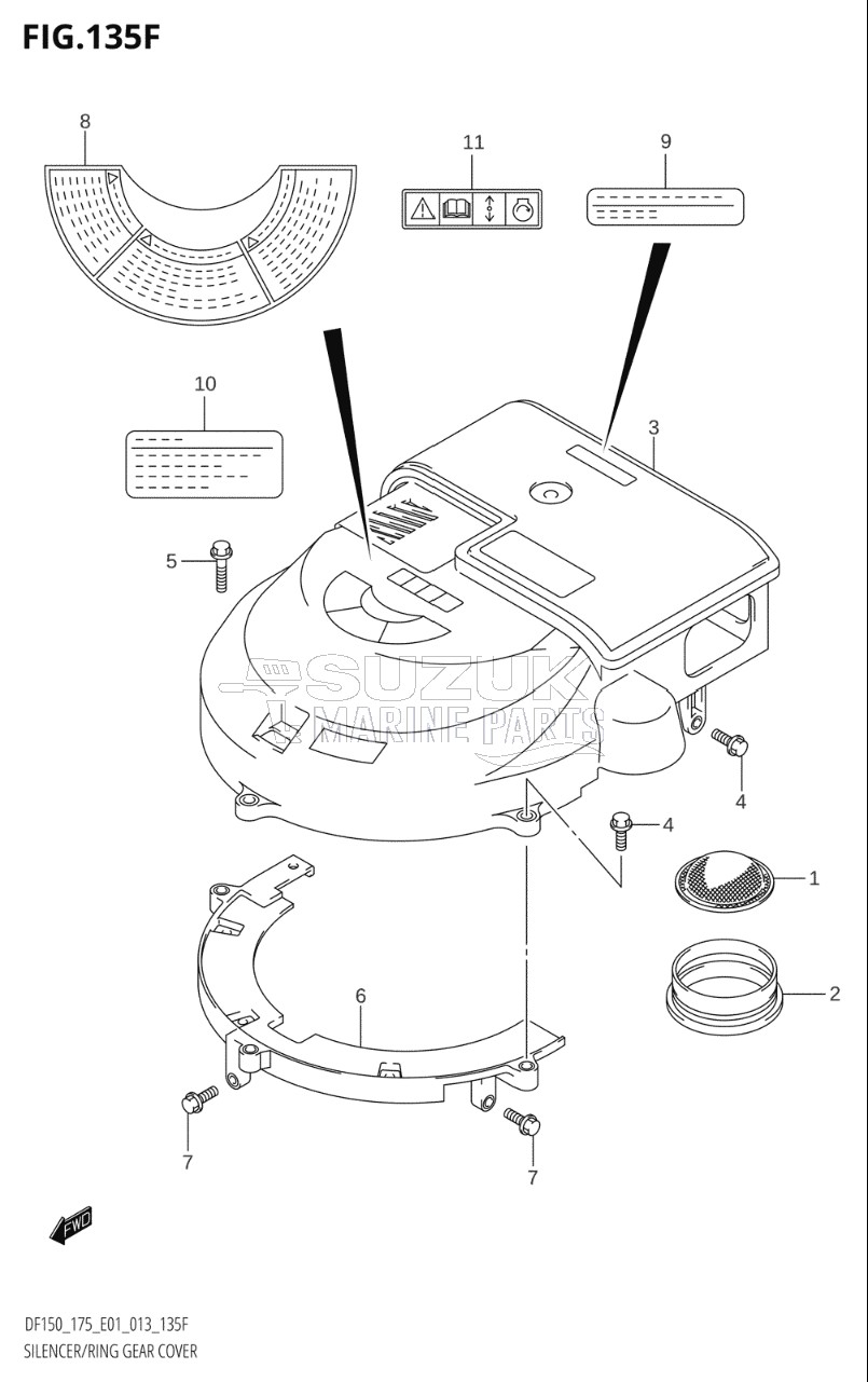 SILENCER / RING GEAR COVER (DF175T:E40)