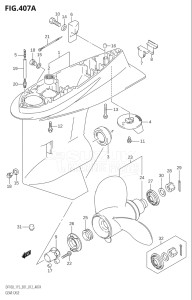 11502F-210001 (2012) 115hp E01 E40-Gen. Export 1 - Costa Rica (DF115T) DF115T drawing GEAR CASE (DF100T:E01)