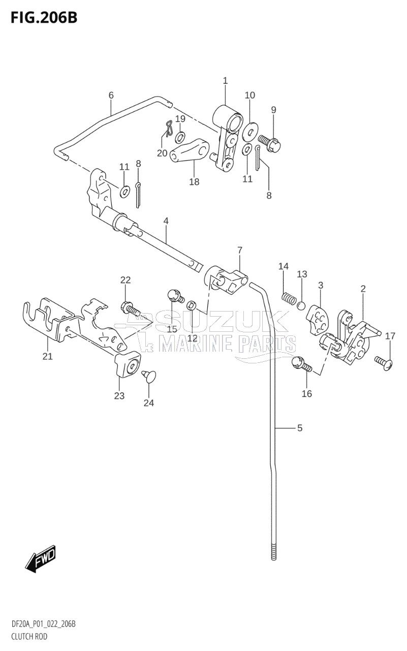 CLUTCH ROD (DF9.9BR,DF9.9BT,DF15AR,DF15AT,DF20AR,DF20AT)