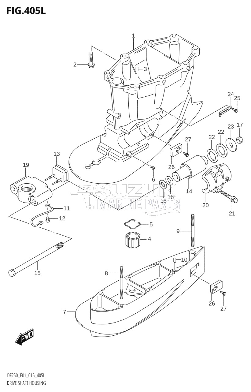 DRIVE SHAFT HOUSING (DF250Z:E01:(X-TRANSOM,XX-TRANSOM))