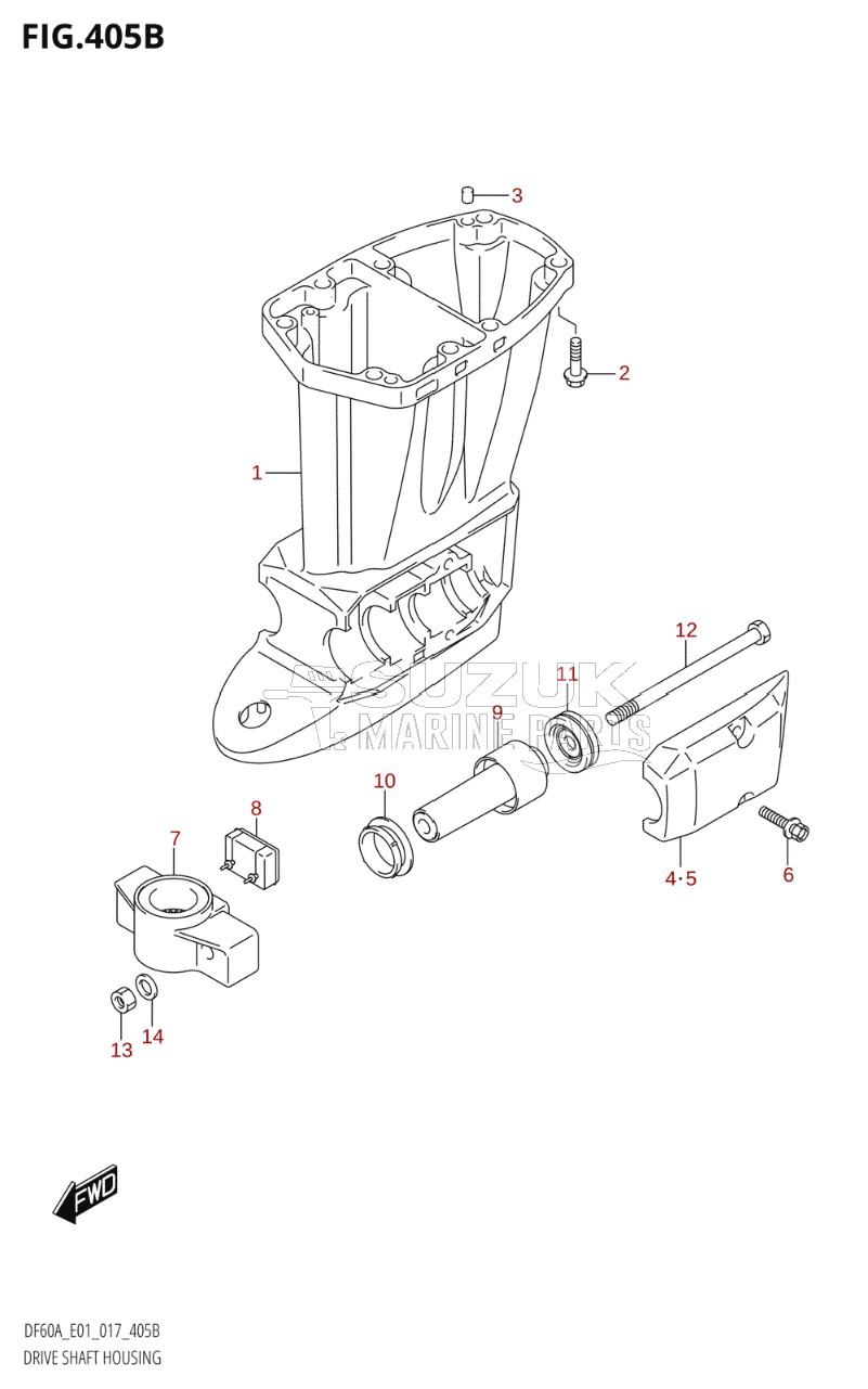 DRIVE SHAFT HOUSING (DF40AQH:E01)