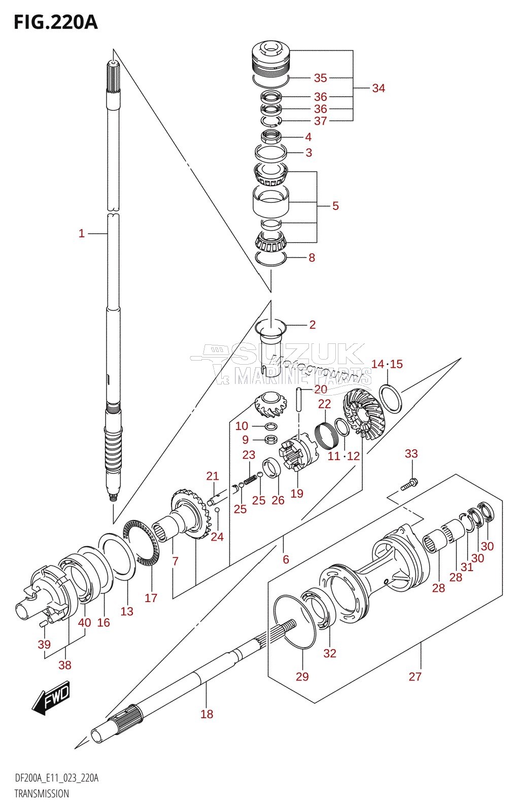 TRANSMISSION ((DF200AT,DF175AT,DF150AT):(020,021))