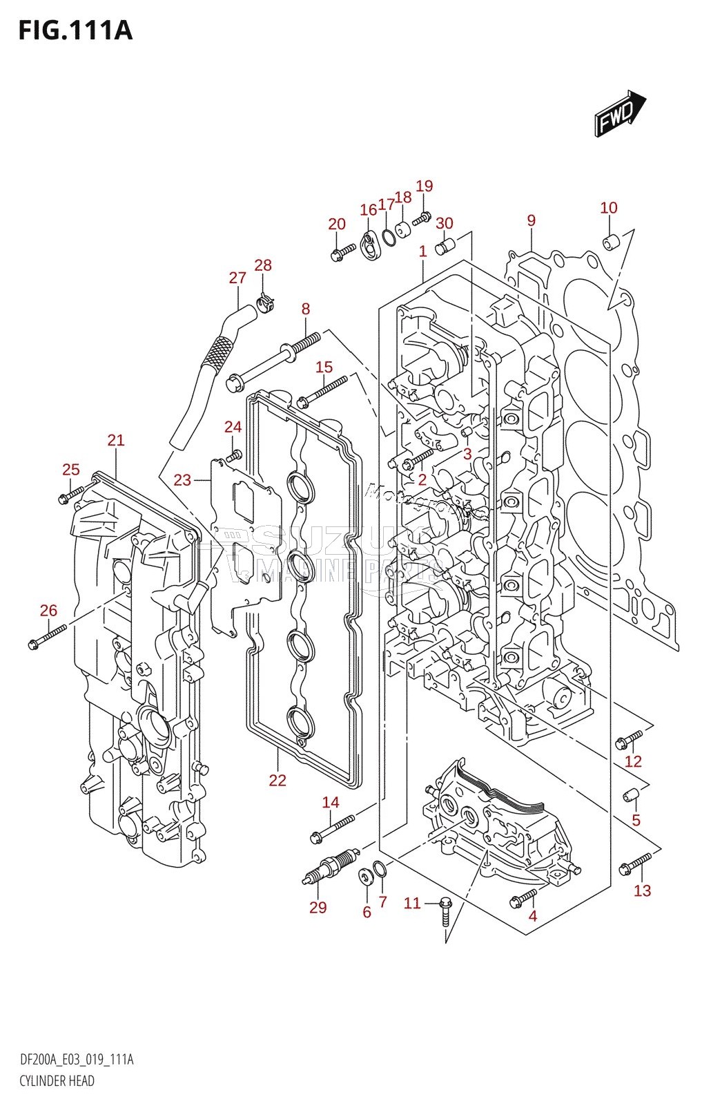 CYLINDER HEAD (DF200AT,DF200AZ,DF200AST,DF175AT,DF175AZ)