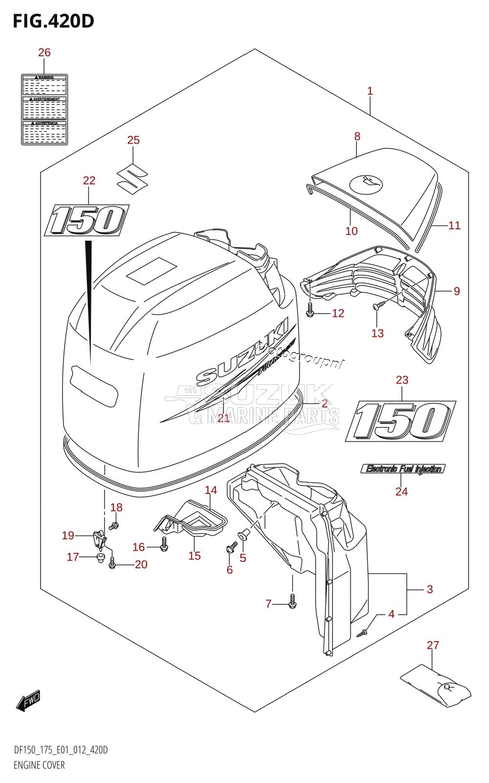 ENGINE COVER (DF150Z:E40)