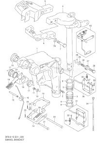 DF15 From 01501F-371001 ()  2003 drawing SWIVEL BRACKET (DF9.9 652501~ /​ DF15 652501~)