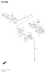 03003F-710001 (2017) 30hp P01 P40-Gen. Export 1 (DF30A  DF30AQ  DF30AR  DF30AT  DF30ATH  DT30  DT30R) DF30A drawing CLUTCH ROD (DF30AQ:P01)