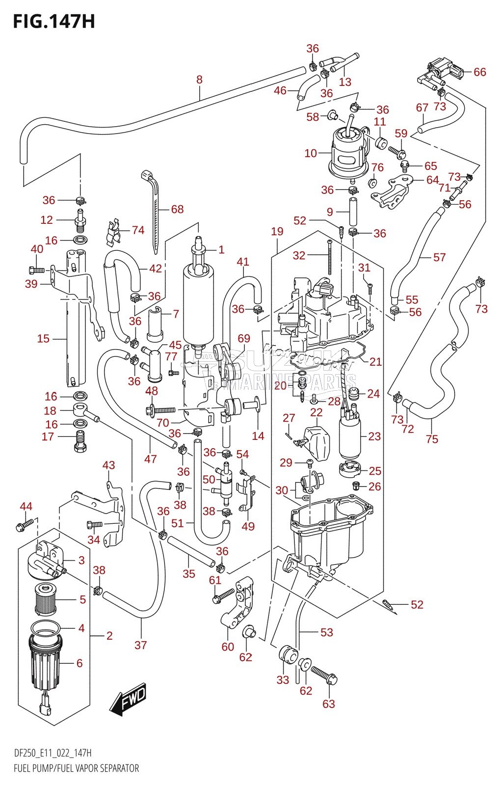 FUEL PUMP /​ FUEL VAPOR SEPARATOR (E40:022)