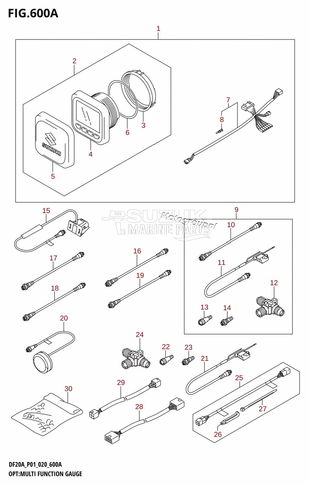 OPT:MULTI FUNCTION GAUGE (DF9.9BR,DF9.9BT)