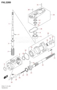 04003F-340001 (2023) 40hp E01 E11-Gen. Export 1-and 2 (DF40A  DF40AQH  DF40AT  DF40ATH) DF40A drawing TRANSMISSION ((DF60A,DF60AQH,DF60ATH):E40)