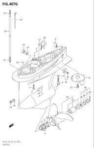 15002Z-210001 (2012) 150hp E01 E40-Gen. Export 1 - Costa Rica (DF150Z) DF150Z drawing GEAR CASE (DF175Z:E01)