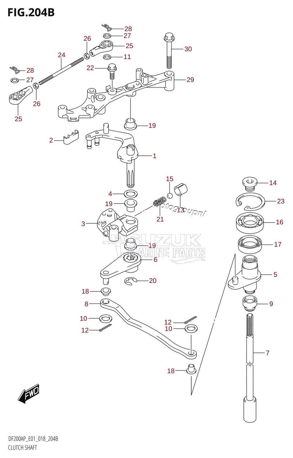 CLUTCH SHAFT (DF150AP:E40)