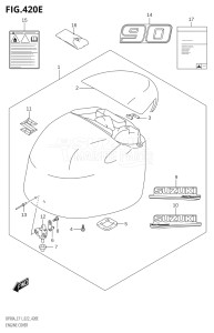 07003F-240001 (2022) 70hp E11 E40-Gen. Export 1-and 2 (DF70AT  DF70ATH  DF70ATH) DF70A drawing ENGINE COVER ((DF90A,DF90ATH):020)