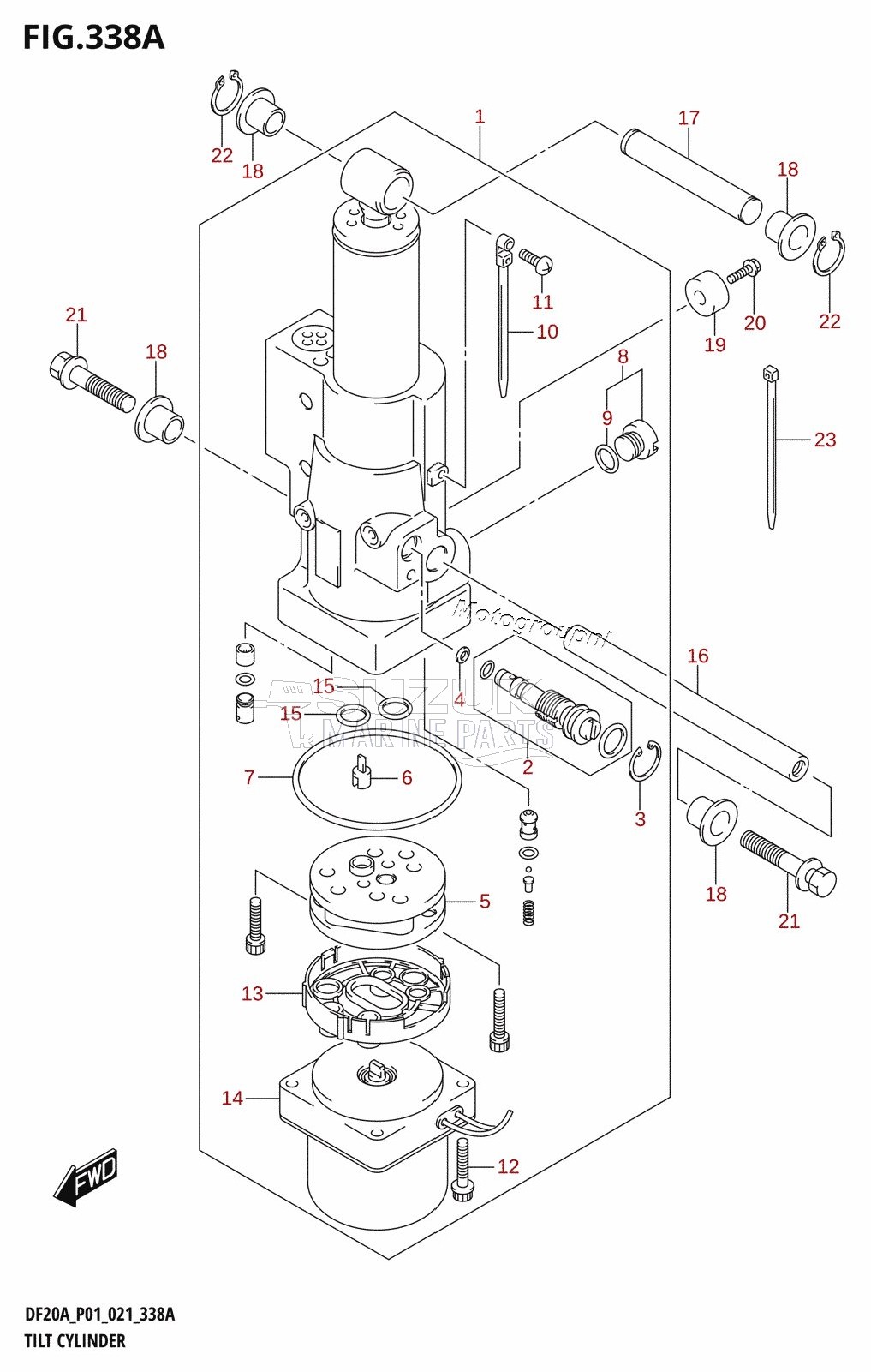 TILT CYLINDER (DF9.9BT,DF9.9BTH,DF15AT,DF20AT,DF20ATH)