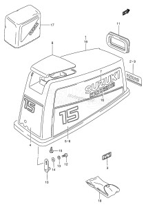 DT9.9 From 00991K-971001 ()  1999 drawing ENGINE COVER (DT15 /​ 15K,MODEL:87,88)